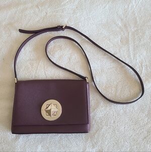 Kate Spade Newbury Lane Sally Leather Purple Crossbody Bag